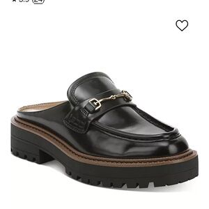 SAM EDELMAN | Lennon Chunky Lug Sole Black Platform Patent Leather Mule | 6.5